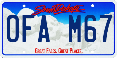SD license plate 0FAM67