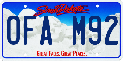SD license plate 0FAM92