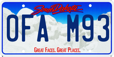 SD license plate 0FAM93