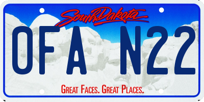 SD license plate 0FAN22