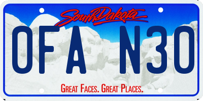 SD license plate 0FAN30