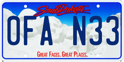 SD license plate 0FAN33