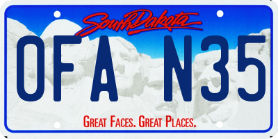 SD license plate 0FAN35