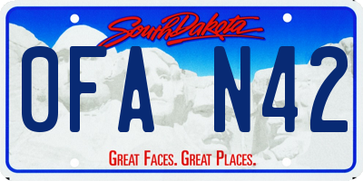 SD license plate 0FAN42