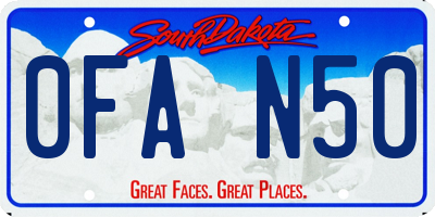 SD license plate 0FAN50