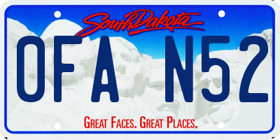 SD license plate 0FAN52