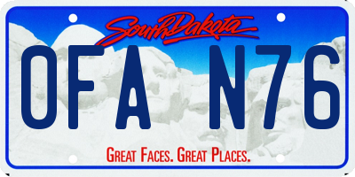 SD license plate 0FAN76