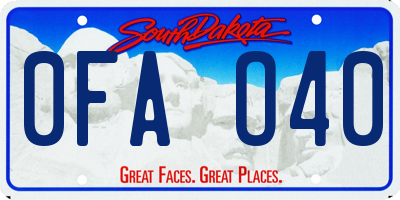 SD license plate 0FAO40