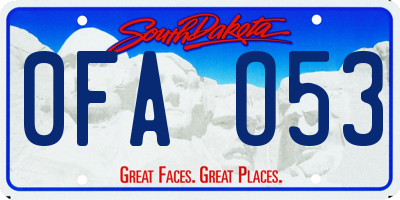 SD license plate 0FAO53