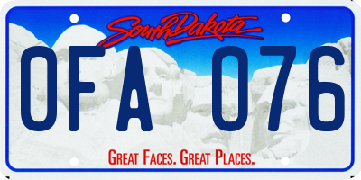 SD license plate 0FAO76