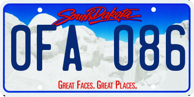 SD license plate 0FAO86