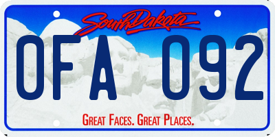 SD license plate 0FAO92