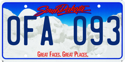 SD license plate 0FAO93
