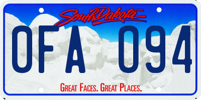 SD license plate 0FAO94