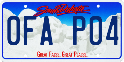 SD license plate 0FAP04
