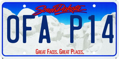 SD license plate 0FAP14