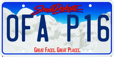 SD license plate 0FAP16