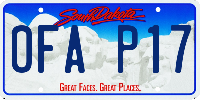 SD license plate 0FAP17
