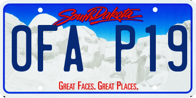 SD license plate 0FAP19
