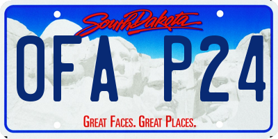 SD license plate 0FAP24
