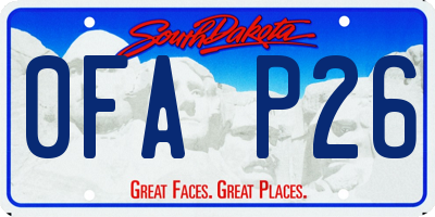 SD license plate 0FAP26