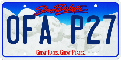 SD license plate 0FAP27