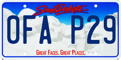 SD license plate 0FAP29