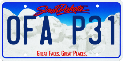 SD license plate 0FAP31