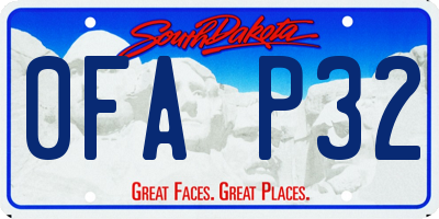 SD license plate 0FAP32