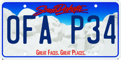 SD license plate 0FAP34