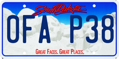 SD license plate 0FAP38