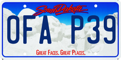 SD license plate 0FAP39