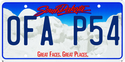 SD license plate 0FAP54