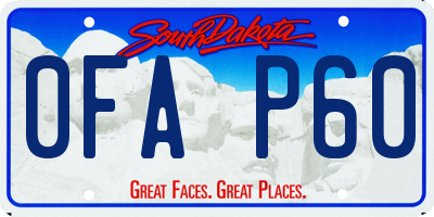 SD license plate 0FAP60