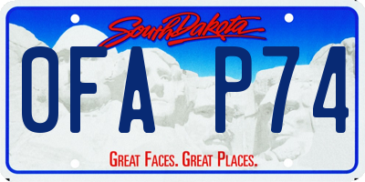 SD license plate 0FAP74