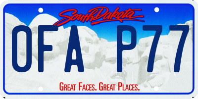 SD license plate 0FAP77