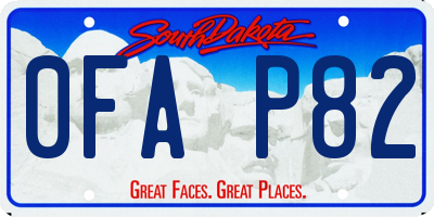 SD license plate 0FAP82