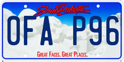 SD license plate 0FAP96