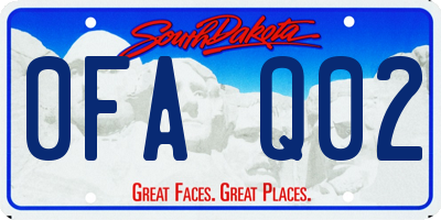 SD license plate 0FAQ02