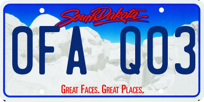 SD license plate 0FAQ03