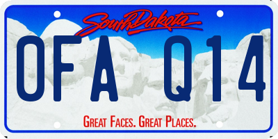 SD license plate 0FAQ14