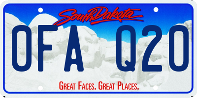 SD license plate 0FAQ20