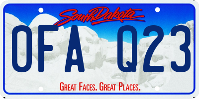 SD license plate 0FAQ23