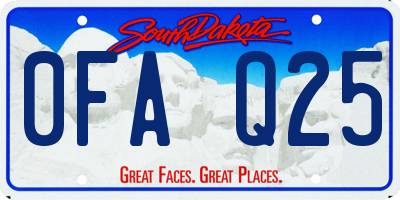 SD license plate 0FAQ25