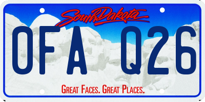 SD license plate 0FAQ26