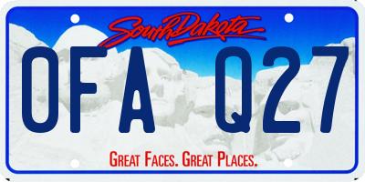 SD license plate 0FAQ27