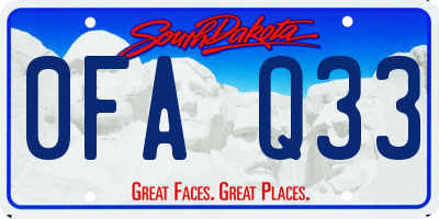 SD license plate 0FAQ33
