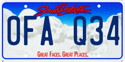 SD license plate 0FAQ34