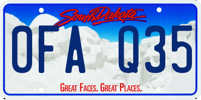 SD license plate 0FAQ35