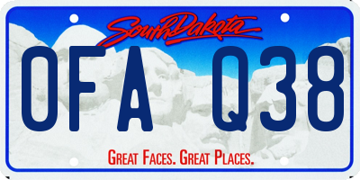 SD license plate 0FAQ38
